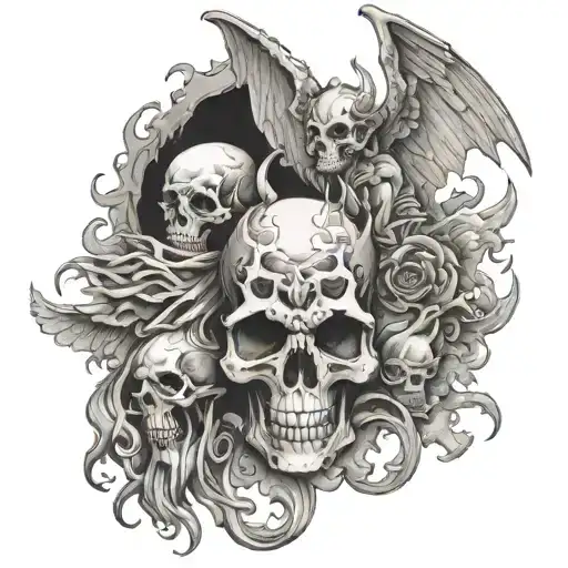 Heaven Vs Hell tattoo design idea