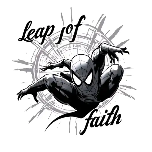 "leap of faith " spiderman symbol tattoo design idea