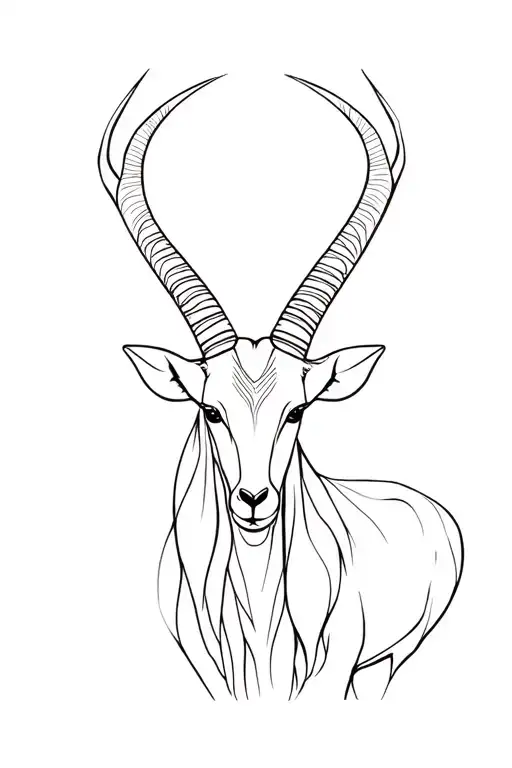 Arabian Oryx tattoo design idea