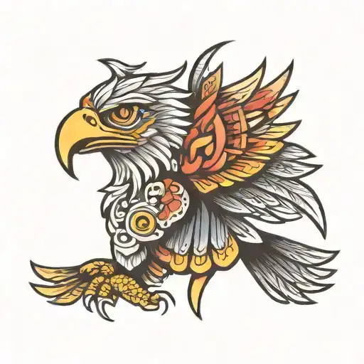 aztec eagle tattoo design idea