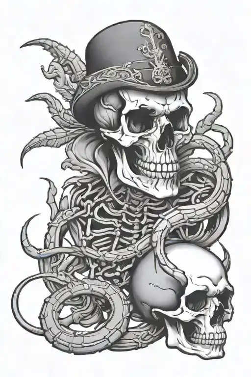 skull mouse and scorpion  tattoo design idea