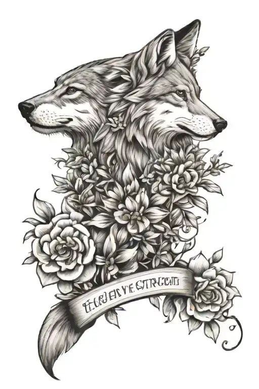 lupus, lupine flower, wolf, dna stand, "Every day you fight is a testament to your strength. You've come this far, and you'll keep going." tattoo design idea