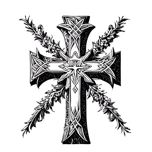 jerusalem cross tattoo design idea