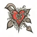 "serial heartbreaker" in red ink with a broken heart beside it tattoo design idea