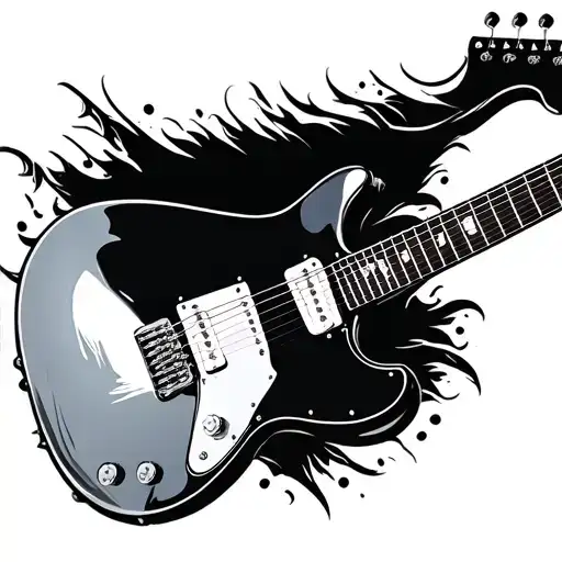 electric guitar music tattoo design idea