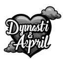 "Dynasti & April" "Dynasti & April" "Dynasti & April" "Dynasti & April" "Dynasti & April" Name in Heart Shape Shape Clouds tattoo design idea