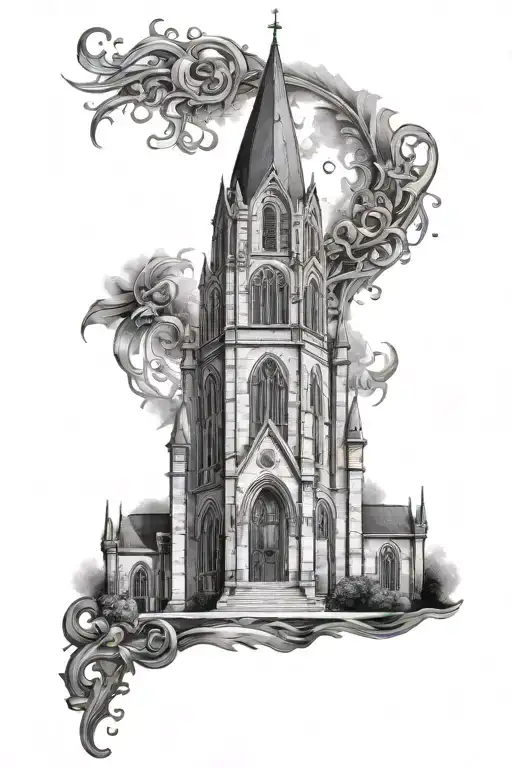 gothic church full back tattoo tattoo design idea