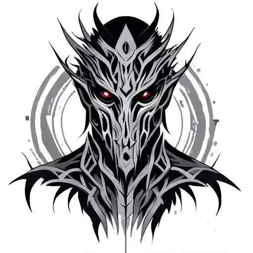 cyber tribal for the neck tattoo design idea