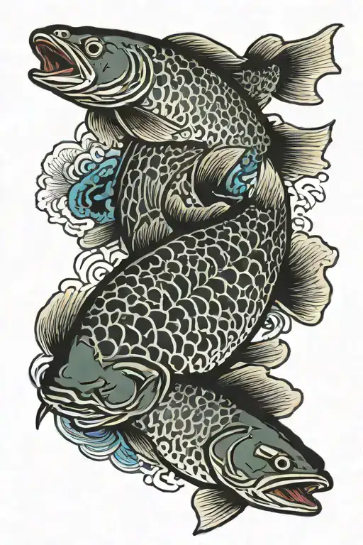 Trout tattoo design idea