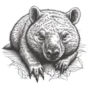 wombat lying down tattoo design idea