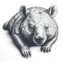 wombat lying down tattoo design idea