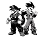 Mario and Goku tattoo design idea
