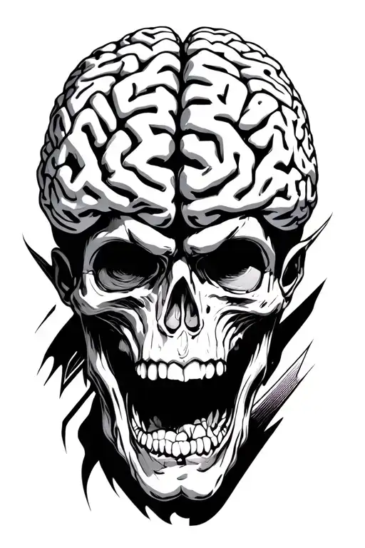 Fineline, line, brain, panick attack, anxiety, fighter, winner tattoo design idea