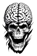 Fineline, line, brain, panick attack, anxiety, fighter, winner tattoo design idea