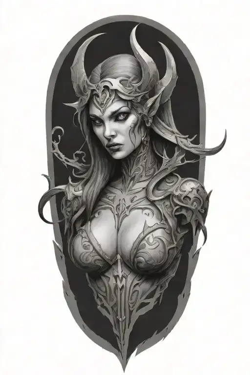 lilith diablo iv tattoo design idea