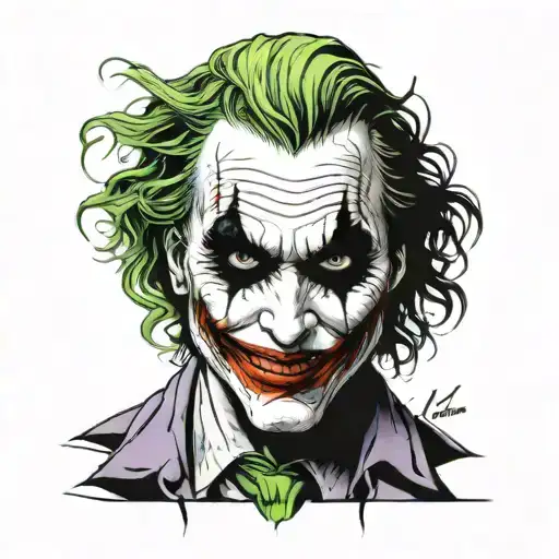 the joker face tattoo design idea