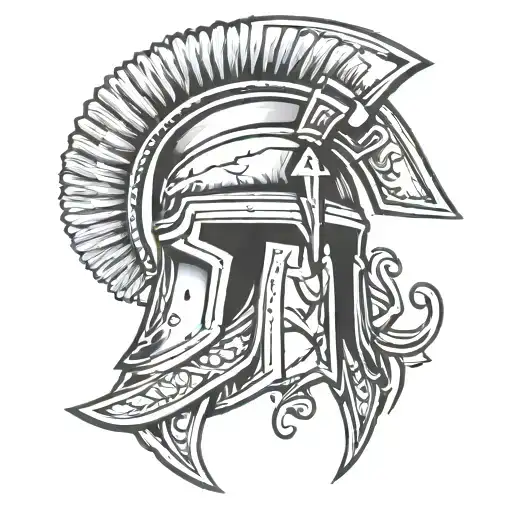 Spartan Helmet roman numeral 3 tattoo design idea