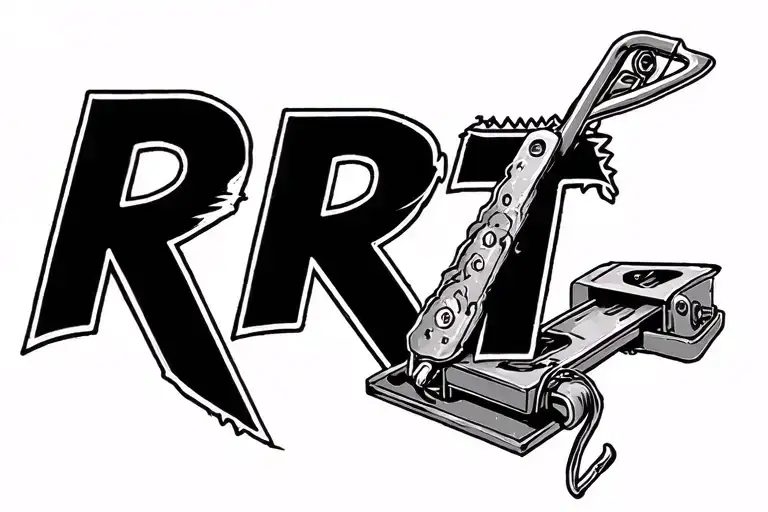 ''RT"' gang style whit a mouse trap tattoo design idea