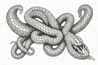 Snaked wrapped to 2001 birth year tattoo design idea