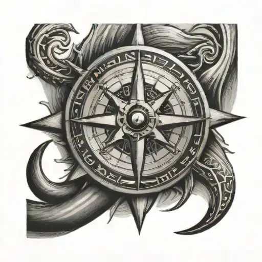 compass fish hook arm band tattoo tattoo design idea