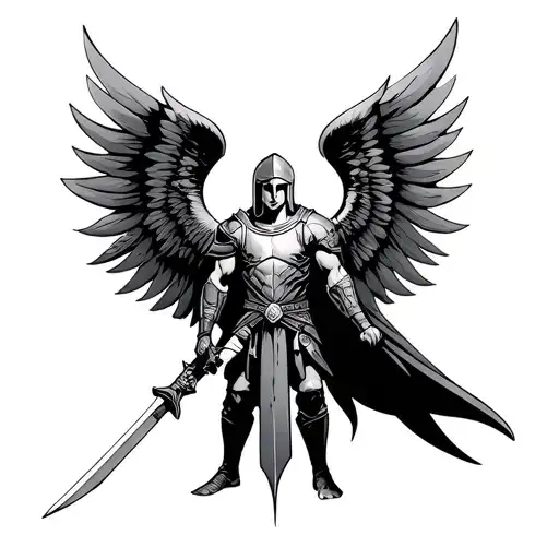 Spartan With Wings tattoo design idea