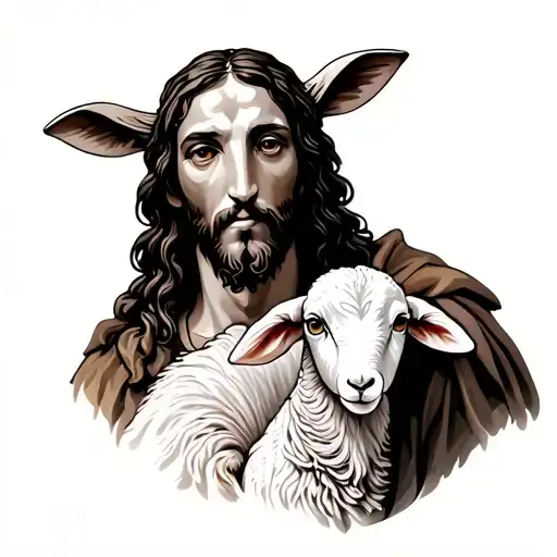lamb, Jesus, shepherd tattoo design idea