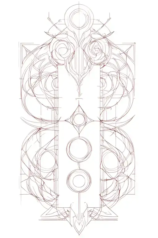 order and chaos symbols tattoo design idea