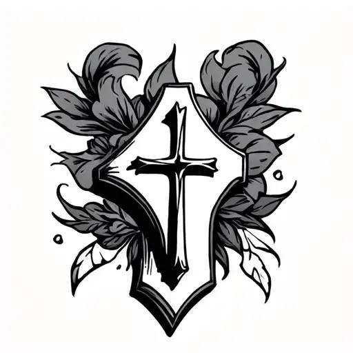 number 41 and a cross on wrist  tattoo design idea