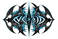 "Void" "Void" cybersigil tribal blue tattoo design idea