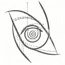 Eye Transforming Into mesh/net and spiral.Lines Connecting Like A Mesh With Thinner And Thicker Parts. No eyebrows  tattoo design idea