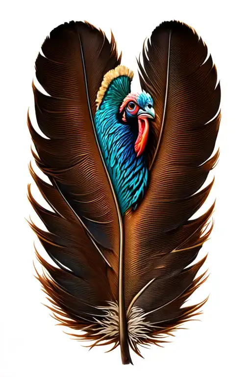 Turkey Feather tattoo design idea
