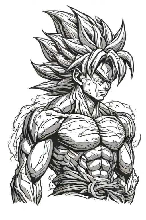 goku ultra instinct tattoo design idea