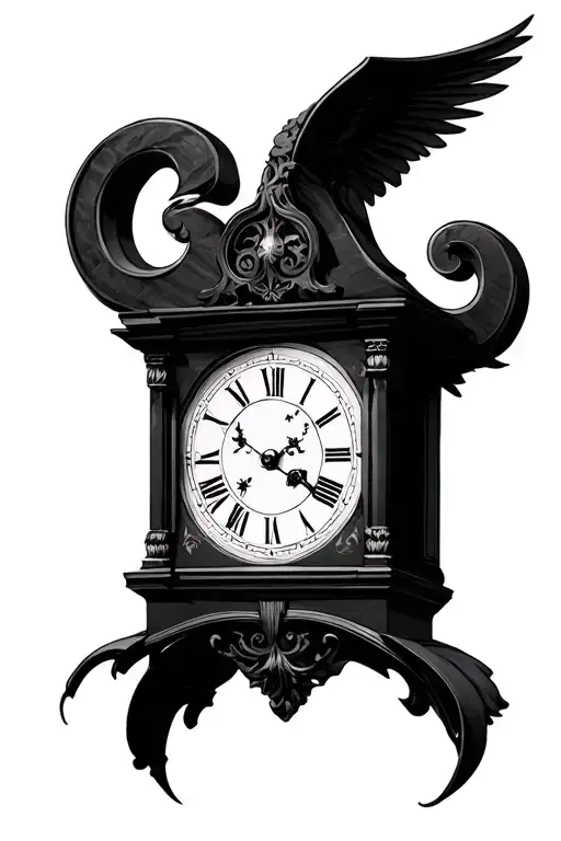 grandfather clock tattoo design idea