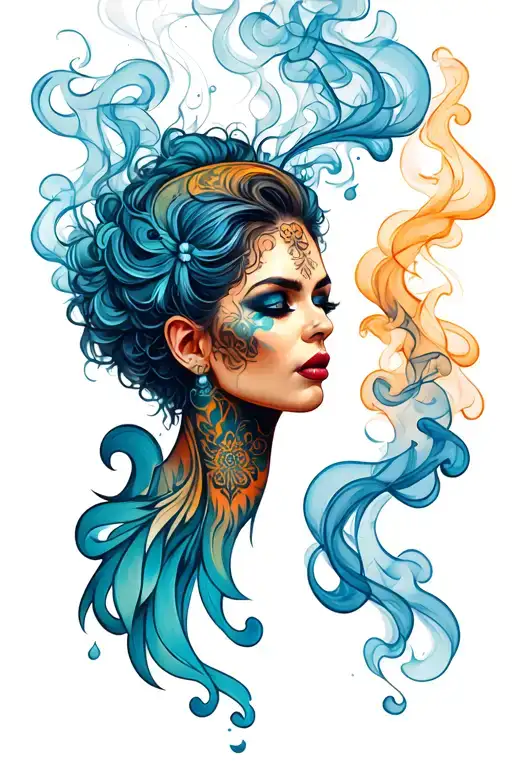 SMOKE EFFECT tattoo design idea