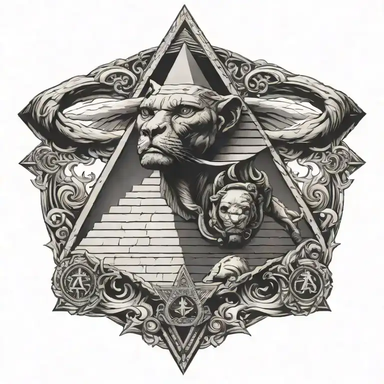 Alpha Phi Alpha Sphinx pyramid tattoo design idea