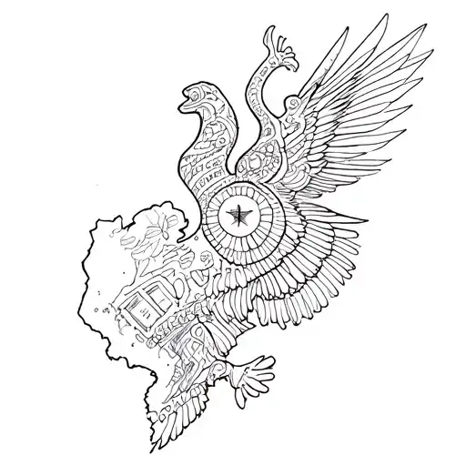something that represents Paraguay and something that represents mixed Brazil tattoo design idea