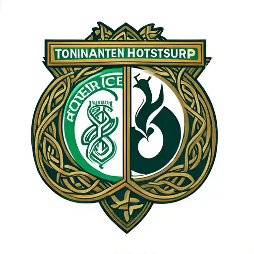 Celtic FC and Tottenham Hotspur logo intertwined tattoo design idea