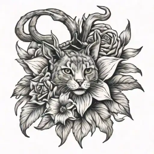 daffodil poppy lalarkspur antlers boat anchor cat paw print tattoo design idea