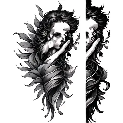 Vertical Tricep tattoo design idea