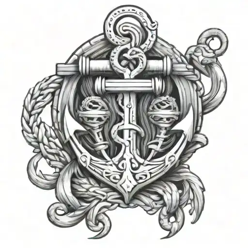 Traditional anchor tattoo design idea