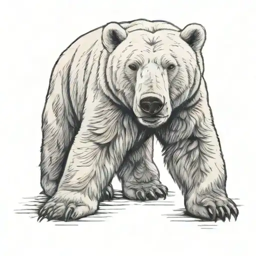 Polar Bear standing tattoo design idea