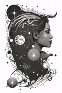 aquarius & taurus constellation tattoo design idea