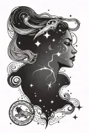 aquarius & taurus constellation tattoo design idea