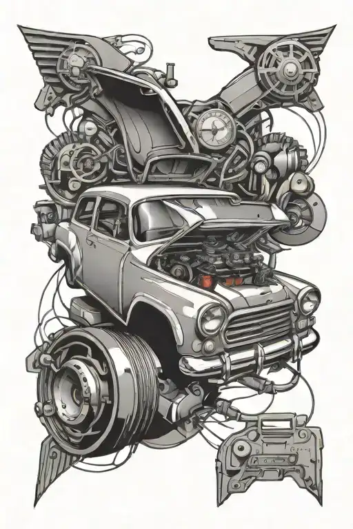 Car electrical tattoo design idea