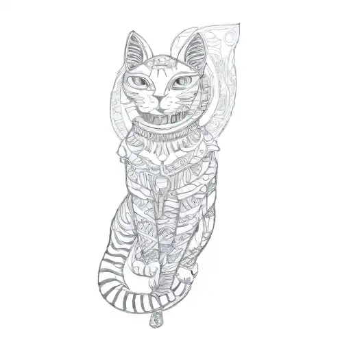 egyptian cat tattoo design idea