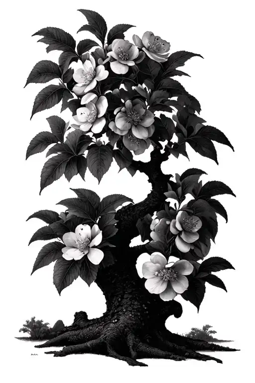 blossoming apple tree tolkien legendarium objects tattoo design idea
