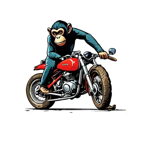 Honda monkey motorcycle tattoo design idea