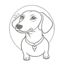 a dachshund with the Venus symbol incorporated tattoo design idea