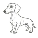 a dachshund with the Venus symbol incorporated tattoo design idea