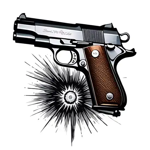 1911 Pistol tattoo design idea